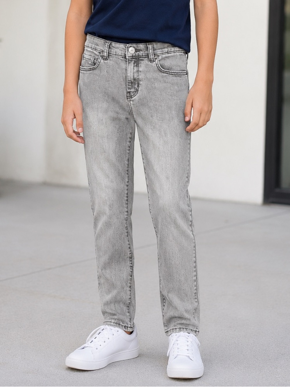 Children’s Place- Light Gray Straight Leg Jeans Size 12 Boys